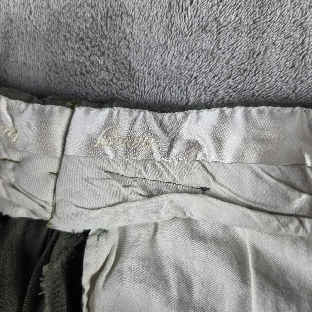 Brioni Ortisei 100% Wool Super 140's Dress Pants Green Mens 29x29 Trousers - Picture 3 of 13